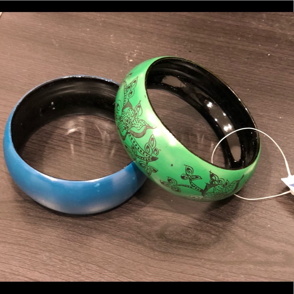 Pair of Wood Bangle Bracelets